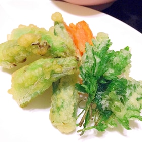 希少な春の新野菜！蕾菜を使った春の天ぷら